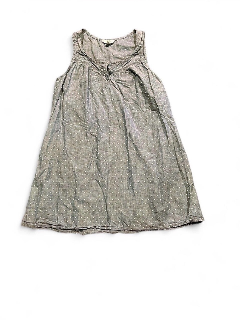 croft & barrow light blue polka dot night gown- 100% cotton